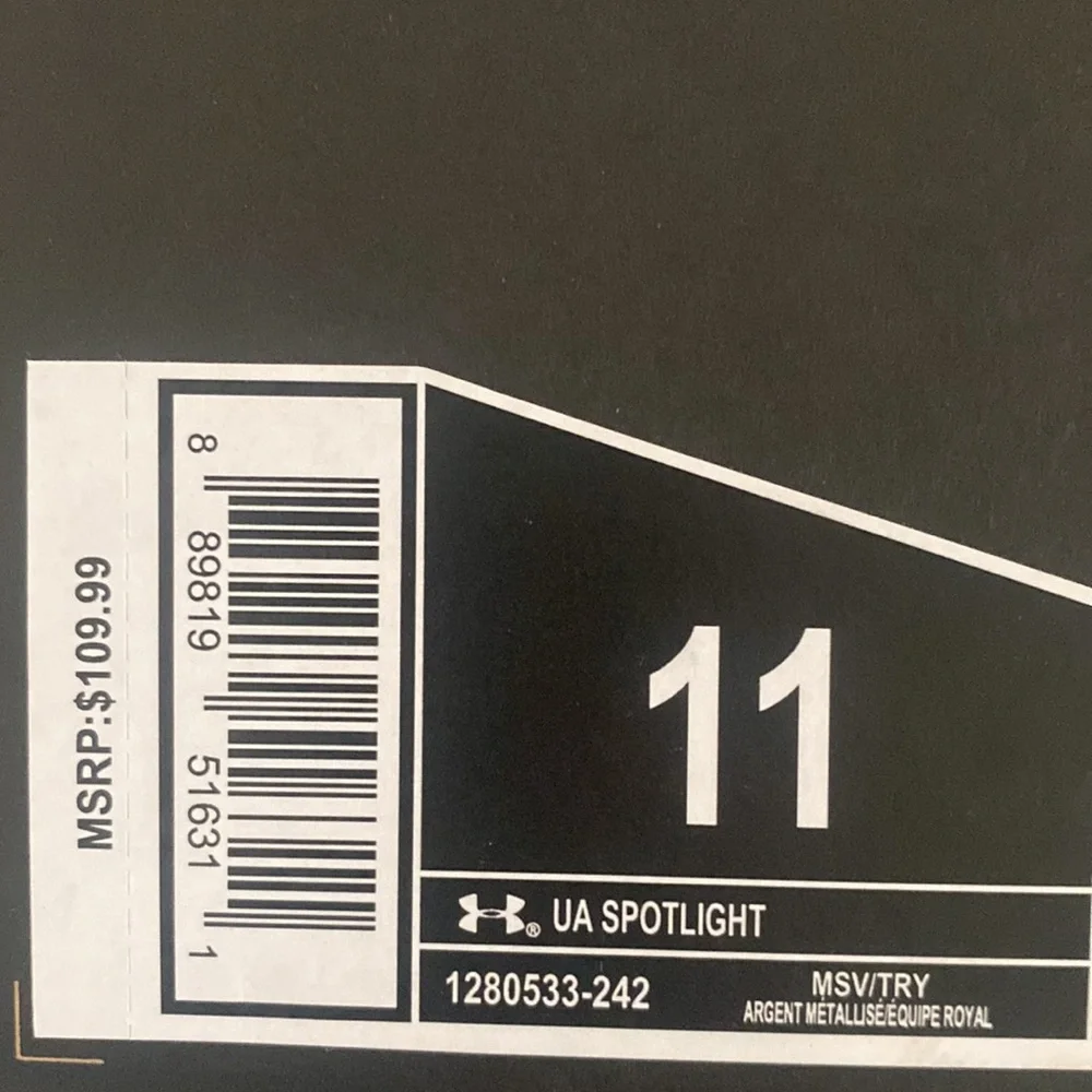 UNDER ARMOUR Spotlight Football Cleats Black Gray Size 11 GUC